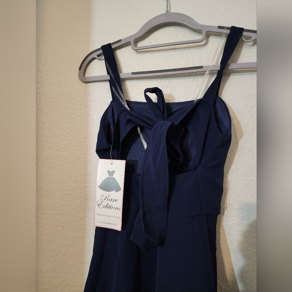 055 Rare Editions Elegant Navy Blue Dress 14Y๐ - Picture 4 of 5